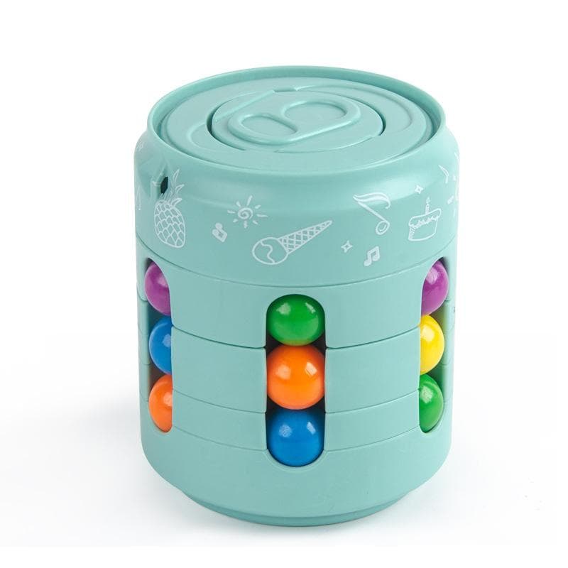 Magic Rotating Bean Puzzle Cube Game Kids Adults Fingertip Fidget Stress Relief Game Montessori Education Toys For Children Gift MYY 4.5*4.5*5.2cm OPP bags green