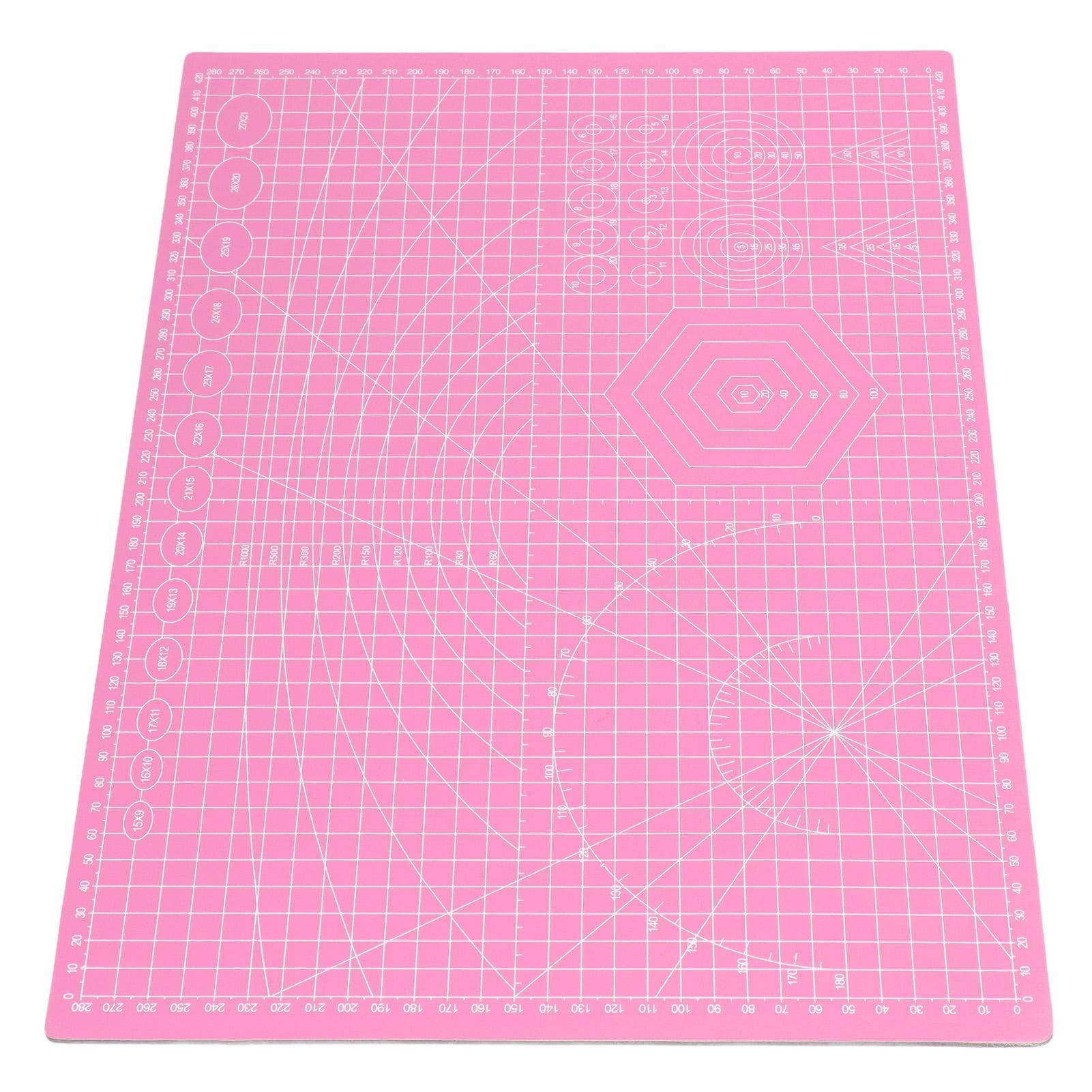 Self Healing Cutting Mat 45x30cm Pink Three Layer Double Sided Scale Hand Carved Craft Pad for