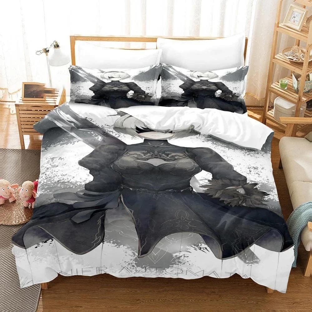 3D Printed NieR Automata Bedding Set Duvet Cover Bedroom Comforter Covers Single Twin King Size Quilt Cover Home Textile 70x133cm 2pcs