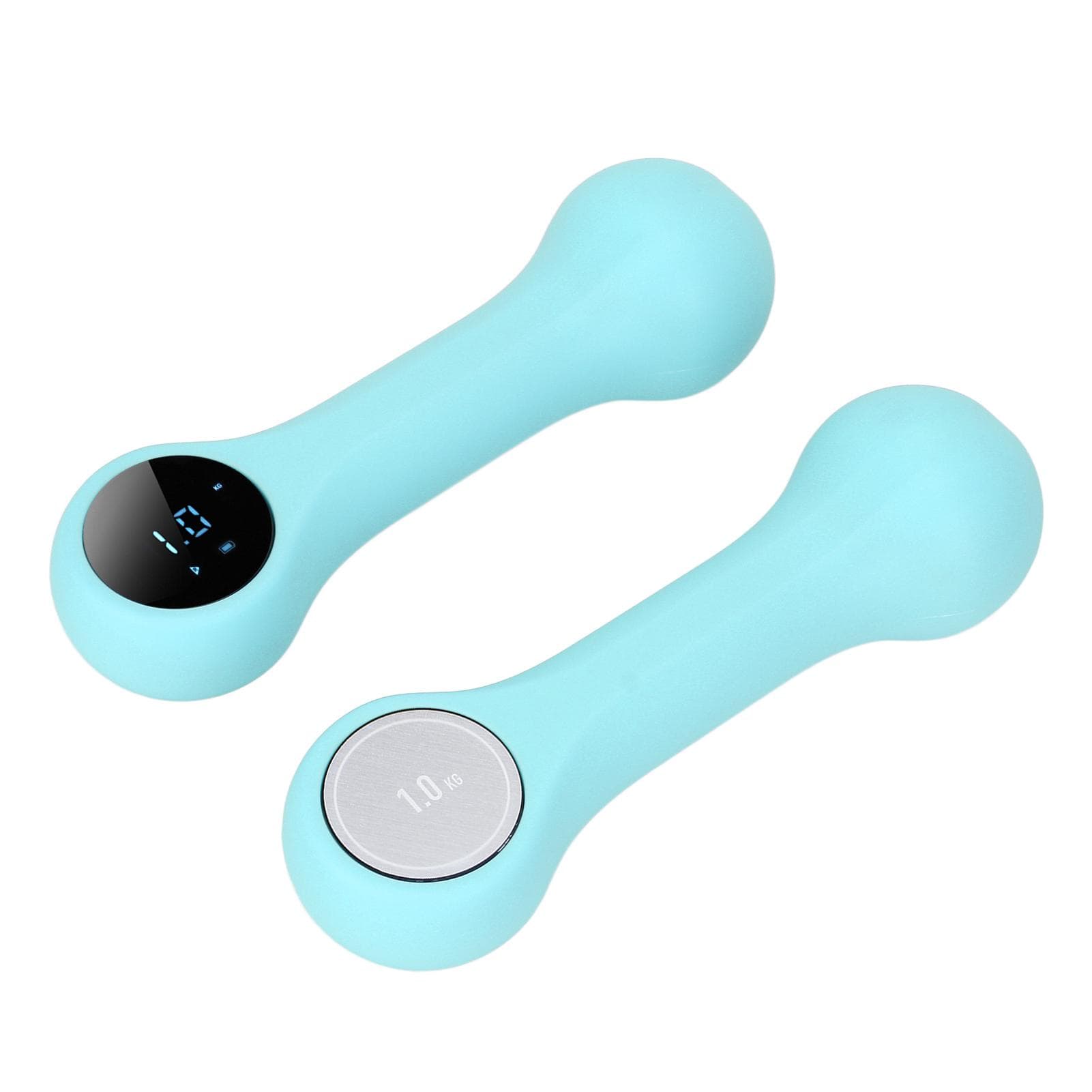 Smart Exercise Dumbbell Professional Dumbbell Fitness Slimming Light Bell Dumbbell with LCD Display cyan