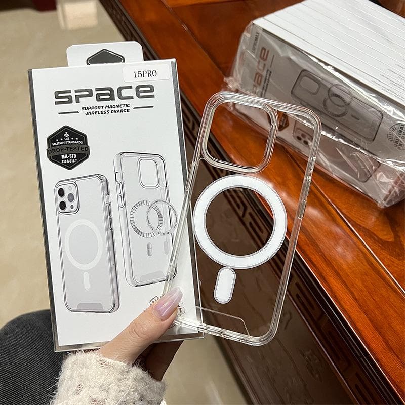 Applicable To Apple 15 Mobile Phone Case IPhone 16 Space Magnetic Case Magsafe Acrylic 7/8 Protection Case iPhone 6Plus/7Plus/8Plus