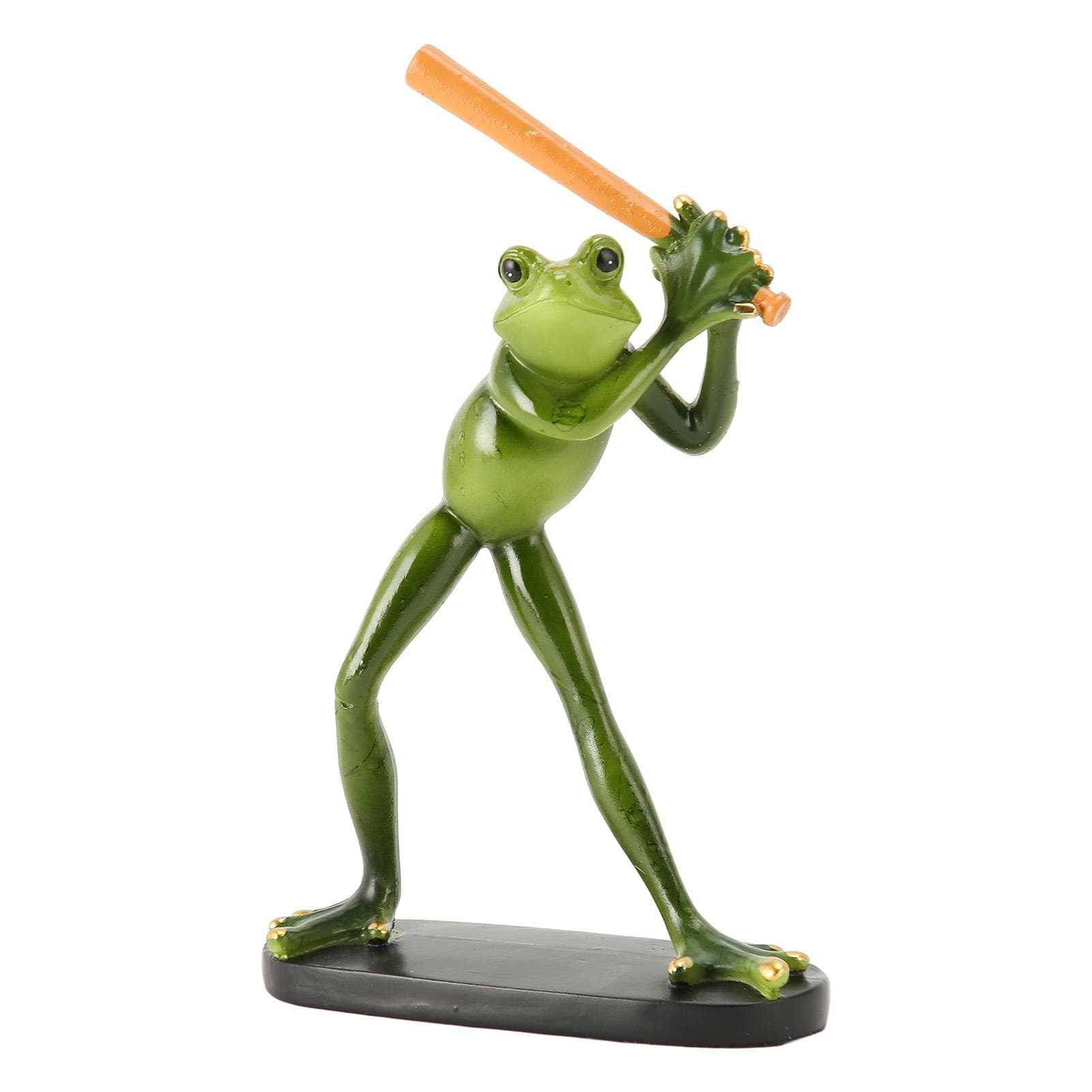 Frog Statue Resin Sports Frog Figurine Decor Sculpture Statue Crafts for Outdoor Garden Patio Lawn