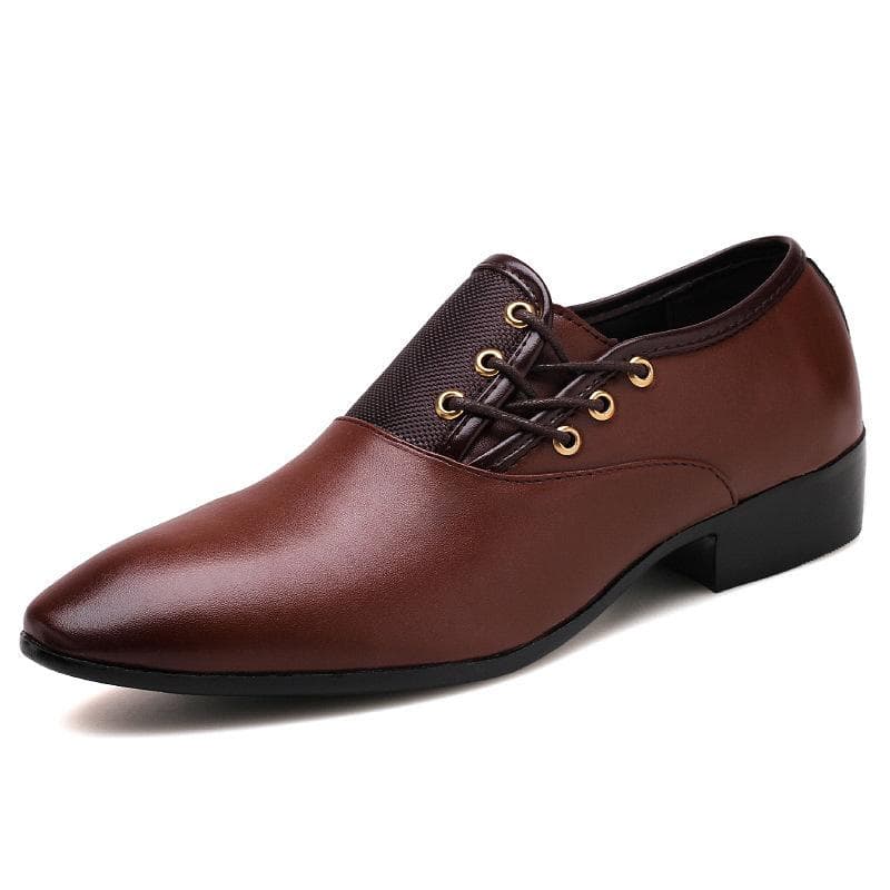 Large Size Men's Casual Leather Shoes Men's England Small Leather Shoes Men's Shoes Breathable Men's Shoes 48 brown