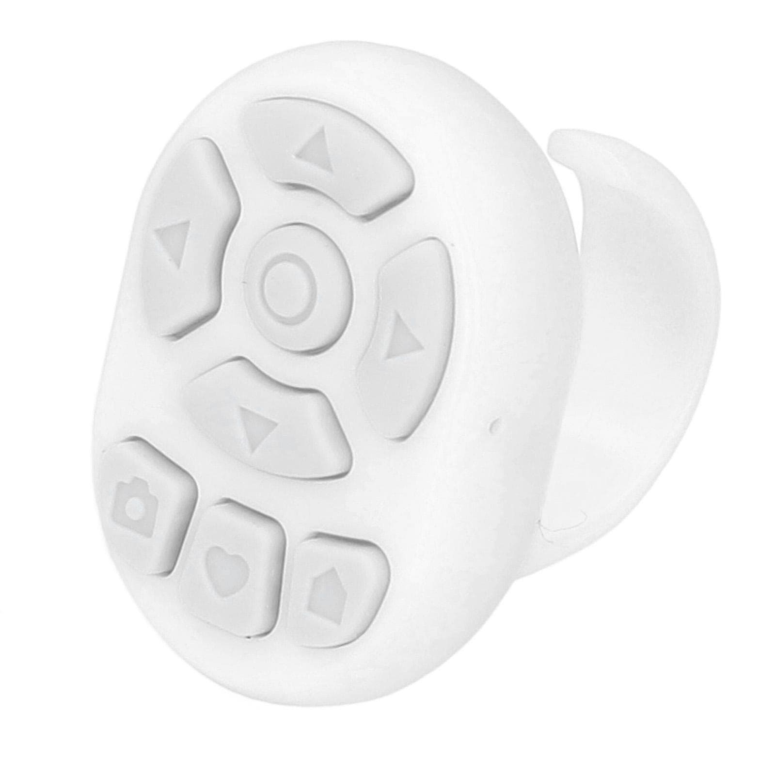 Scrolling Ring Bluetooth Camera Video Recording Remote Wireless Remote Shutter Page Turner for IOS white
