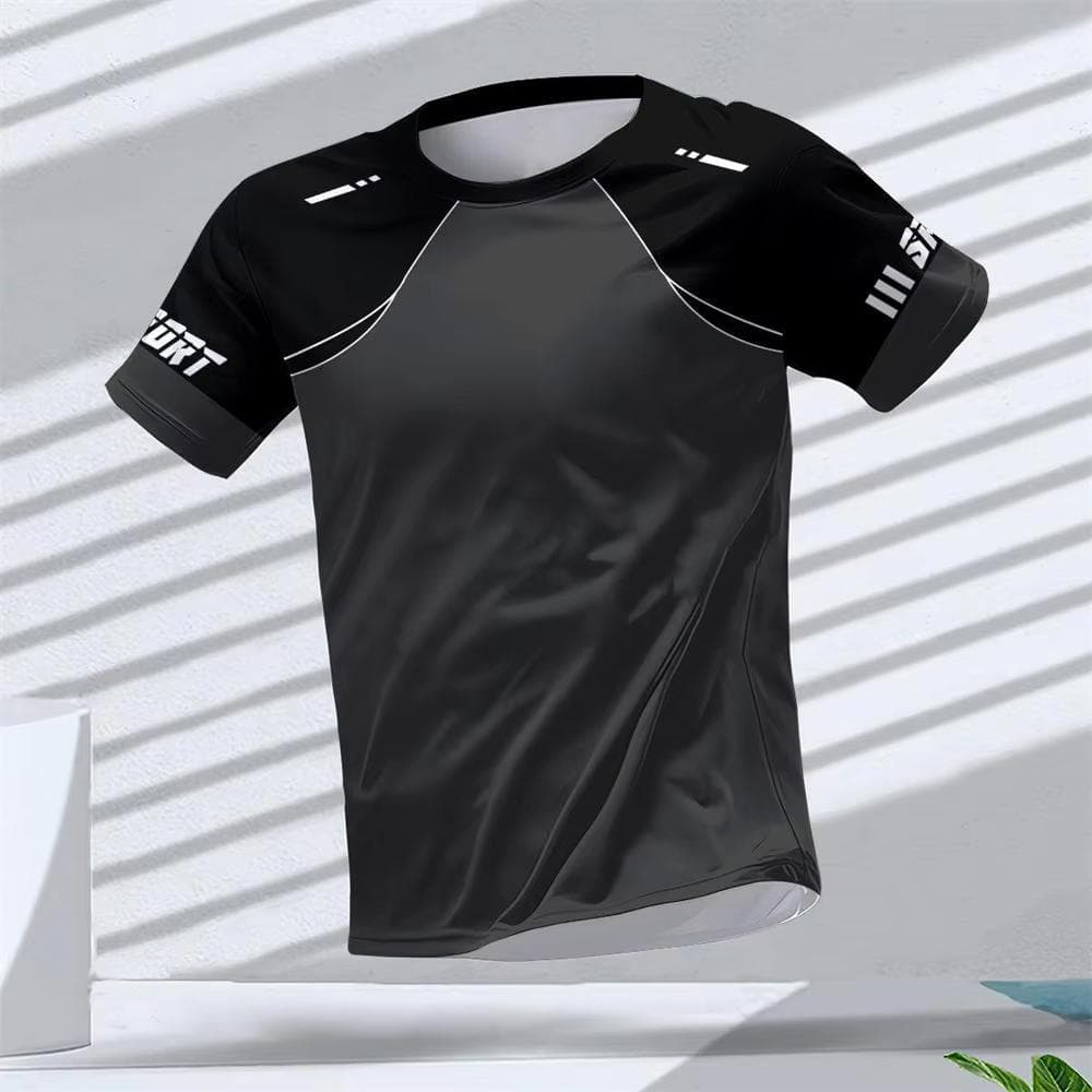 Gym Summer Quick Dry Breathable Men's T Shirt Outdoor Run Fitness Sports Short Sleeve Casual O-Neck Men Gym Sportswear T-Shirt XXXL