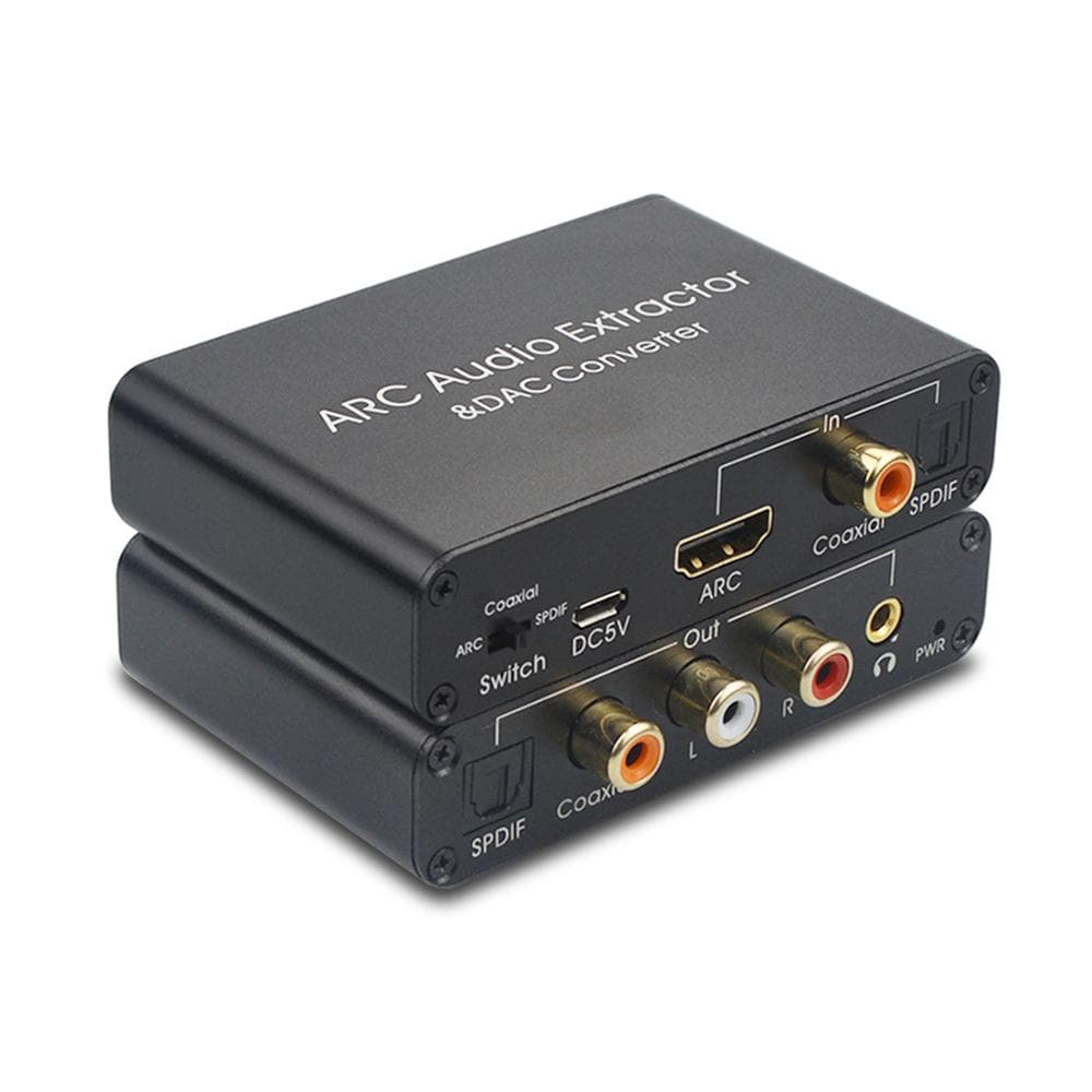 192KHz ARC Audio Adapter HD Audio Extractor Digital to Analog Audio Converter DAC SPDIF Coaxial RCA black