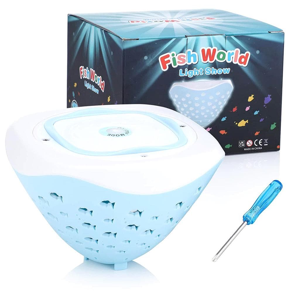 Floating Pool Light LED Fish Pattern Projection Lamp IP67 Waterproof Bathtub Lights with 4 Color white/blue