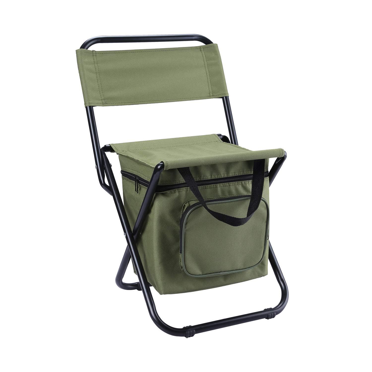 Portable Outdoor Folding Chair with Storage Bag with Backrest Insulation Function 3 In One Leisure Camping Fishing Chair army green