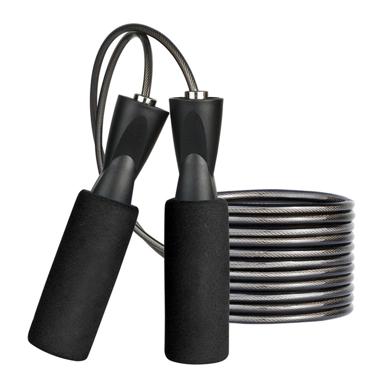 Skipping Rope Length Adjust Foam Handle Prevent Slip Steel Wire Exercise Speed Rope for Outdoor