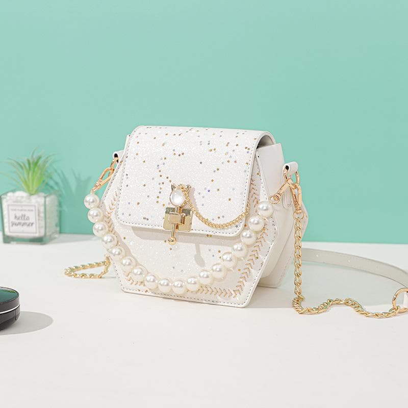 Handbag Niche Female Bag Underarm Bag Crossbody Bag Spring/summer High-grade Leather Shoulder Chain Bag white
