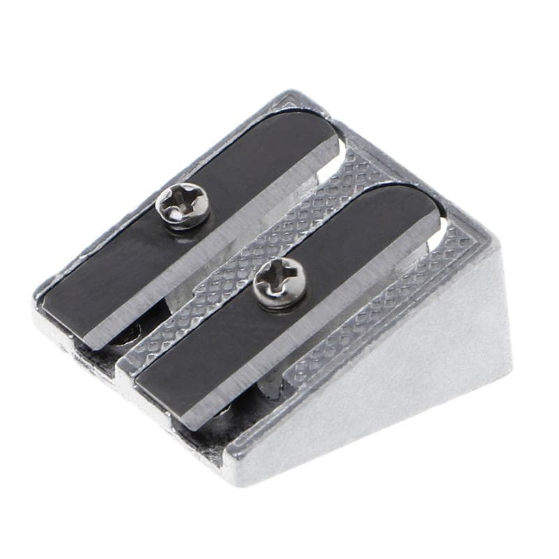 Metal Bevelled Double Hole Pencil Sharpener School Office Sharpener Stationery 1