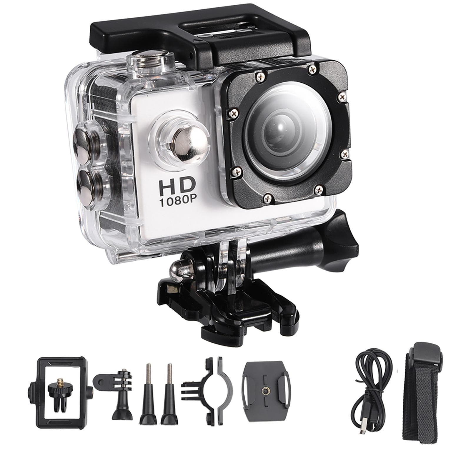 Waterproof Outdoor Cycling Sports Mini DV Action Camera Camcorder (White) white