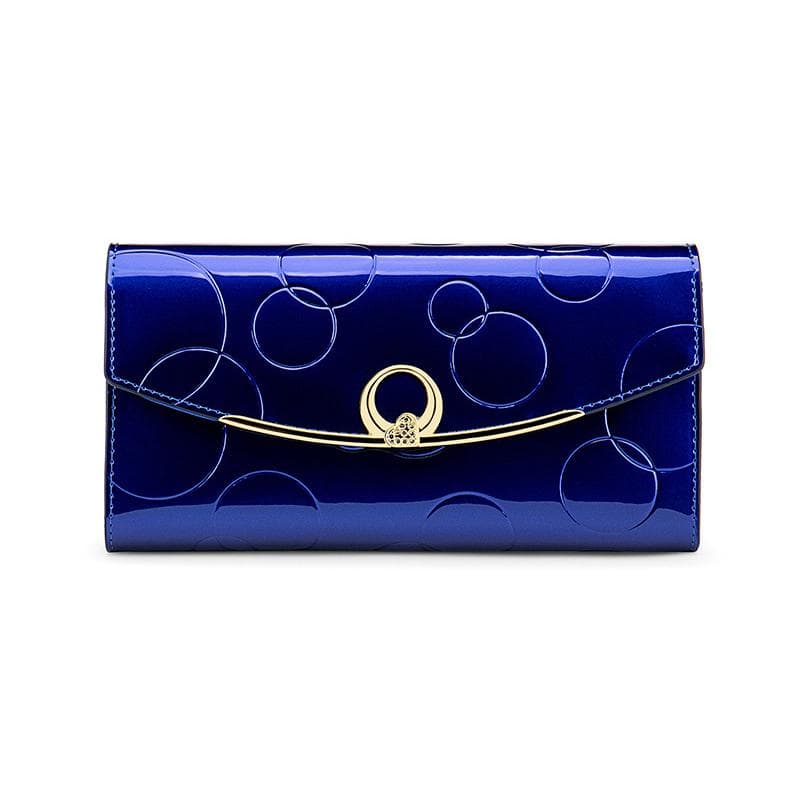 Womens Wallets Long Purse for Women with Cell Phone Pocket Leather Wallet RFID Protect blue