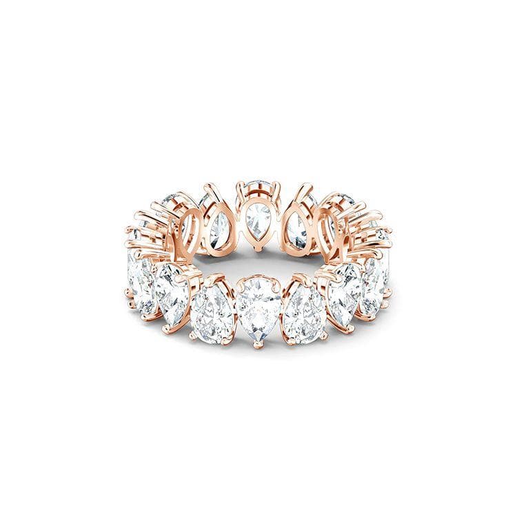 Swarovski Vittore Pear Ring Women rings Rose-Gold 5585425 Box (Random Color),55