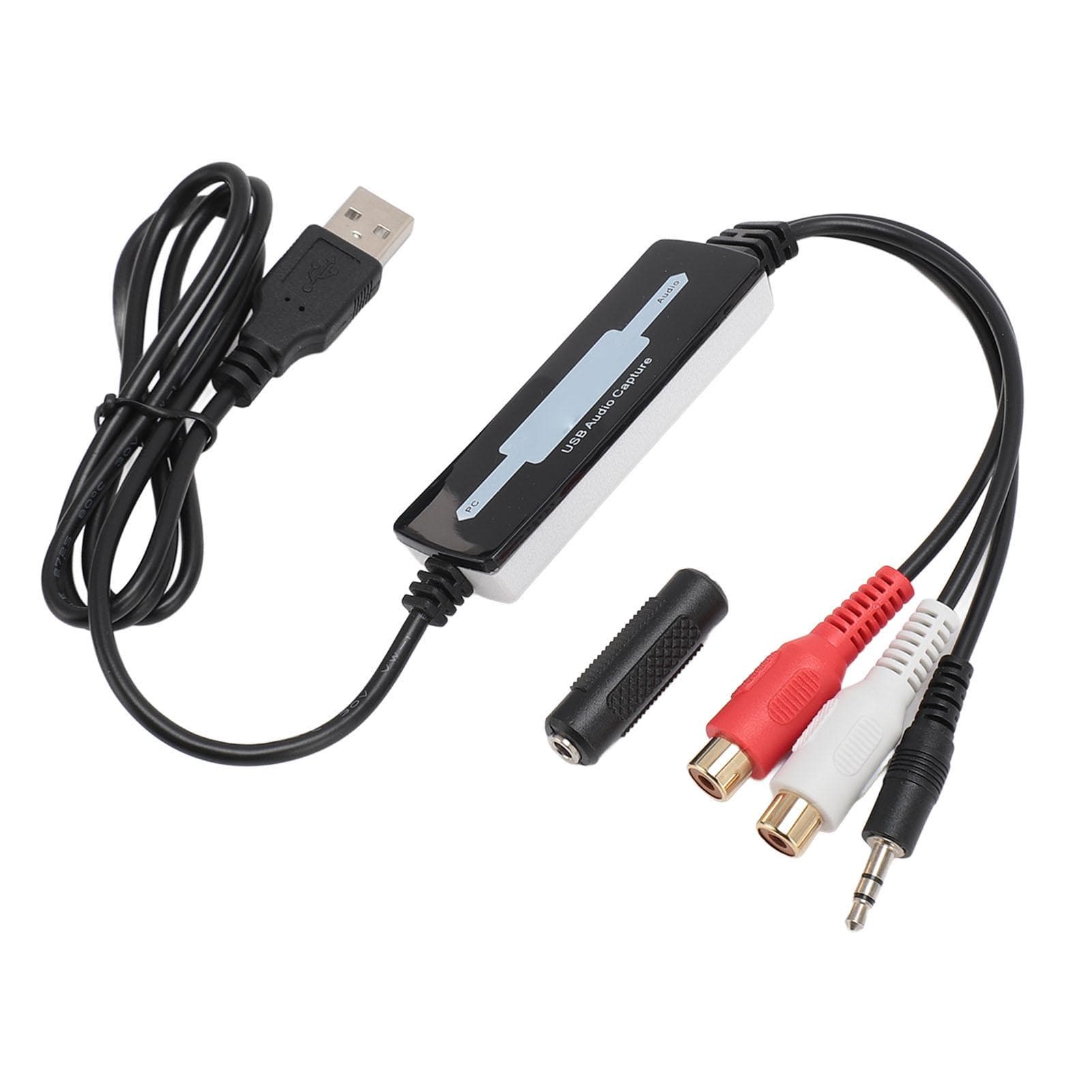 USB 2.0 Sound Capture Adapter 3.5mm Input Sound Capture Card for Cassette to MP3 Converter for Win7