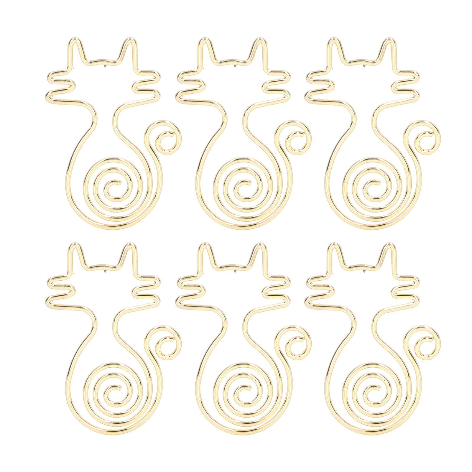 100Pcs Gold Paper Clips Metal Rustproof Plating Process Gold Fadeless Widely Used Cute Paper Clips