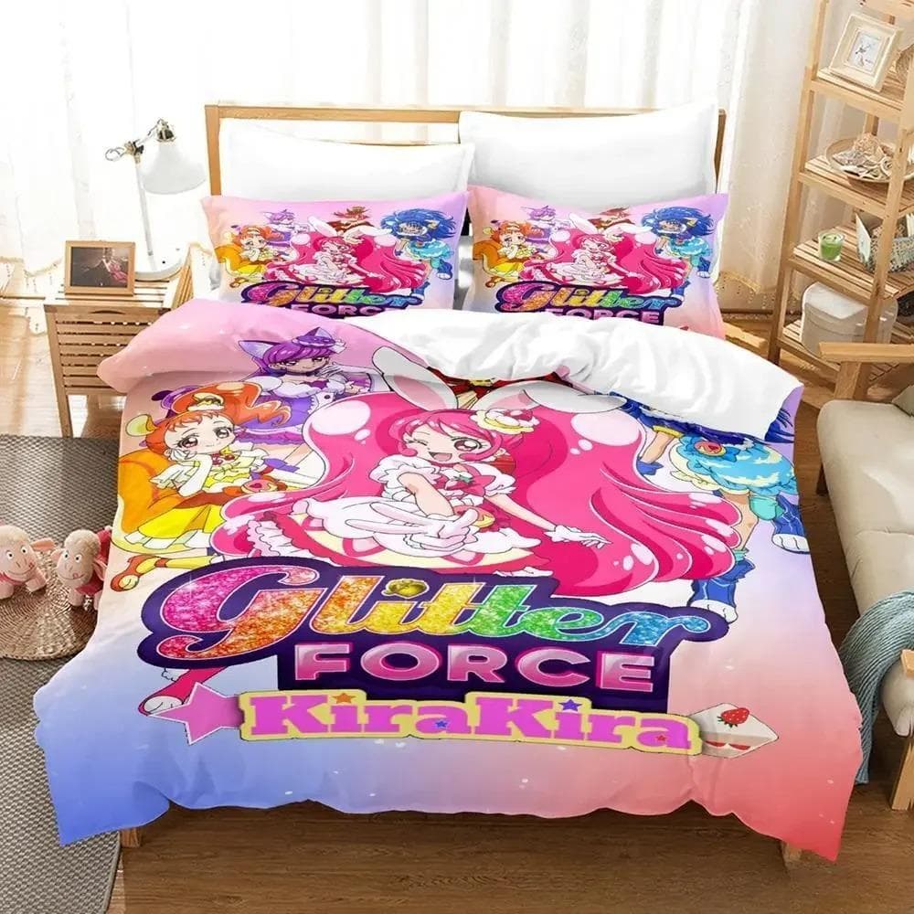 Smile PreCure! Bedding Set Single Twin Full Queen King Size Bed Set Adult Kid Bedroom Duvet cover Sets 3D Print Kawaii Anime Bed 70x133cm 2pcs