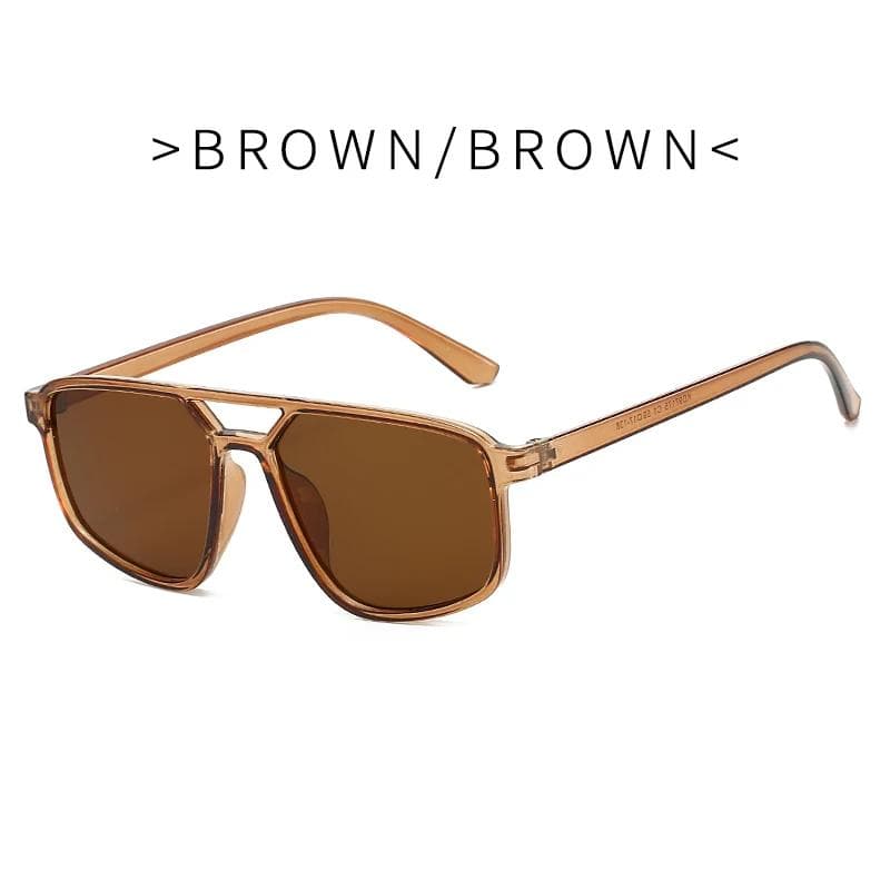 Double Beam Vintage Sunglasses Women Men Luxury Designer Square Sun Glasses Shades Unisex Fashion Eyewear