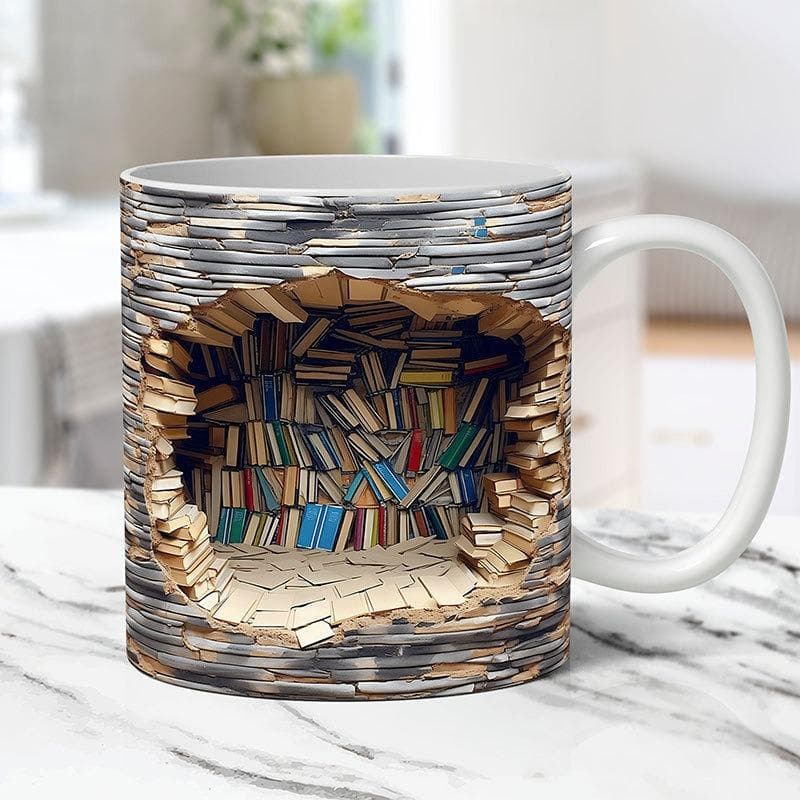 Creative Mark Cup Coffee Cup Tea Cup Christmas Gifts 3D Effect Wall Crash and Book Shelf 301-400ml