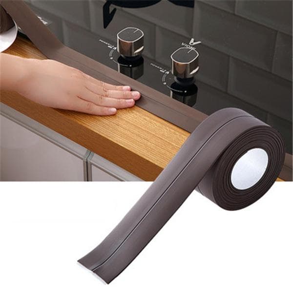 Sink Bath Sealing Strip Tape White PVC Self Adhesive Waterproof Wall Sticker for Bathroom Kitchen 3.8cm x 330cm coffee