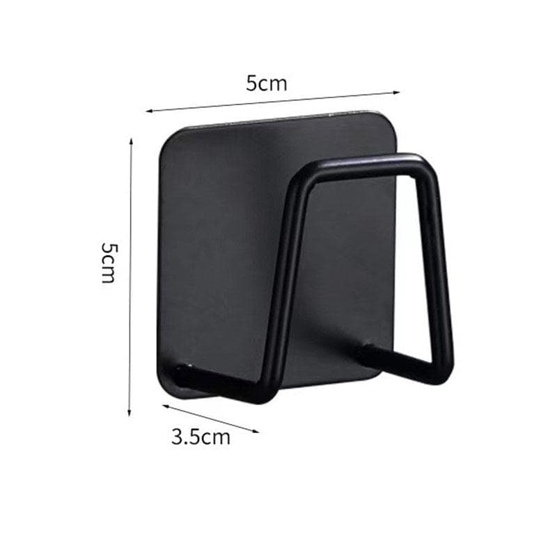 Stainless Steel Sink Sponges Holder Home Kitchen Self Adhesive Drain Drying Rack Shelf Household Wall Hooks Storage Organizer 6PCS black