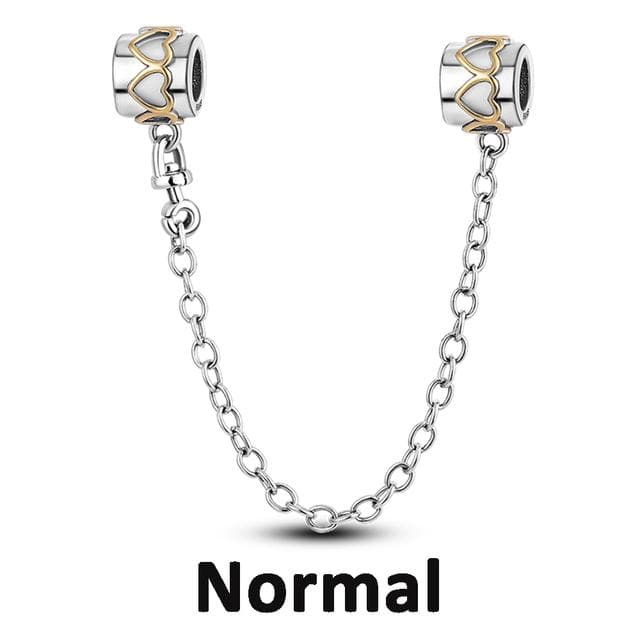 Safety Chain Clasp 925 Sterling Silver Cz Pave Clip Charms Daisy Beads Fit Necklace Bracelet Jewelry For Women
