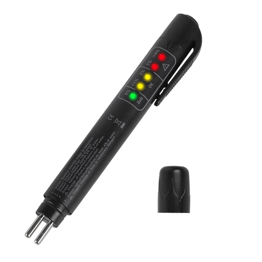 Brake Fluid Tester Portable Brake Fluid Liquid Testing Pen with 5 LED Indicators for DOT3 DOT4 black
