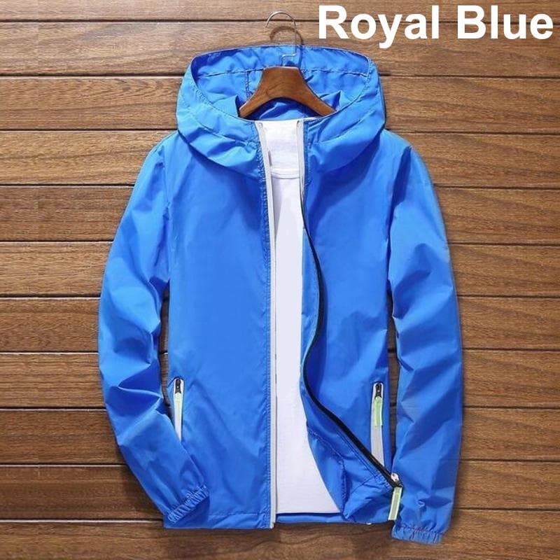 Men Zipper Jacket Outwear Coat Windbreaker Casual Male Spring Autumn Bomber Jackets L blue