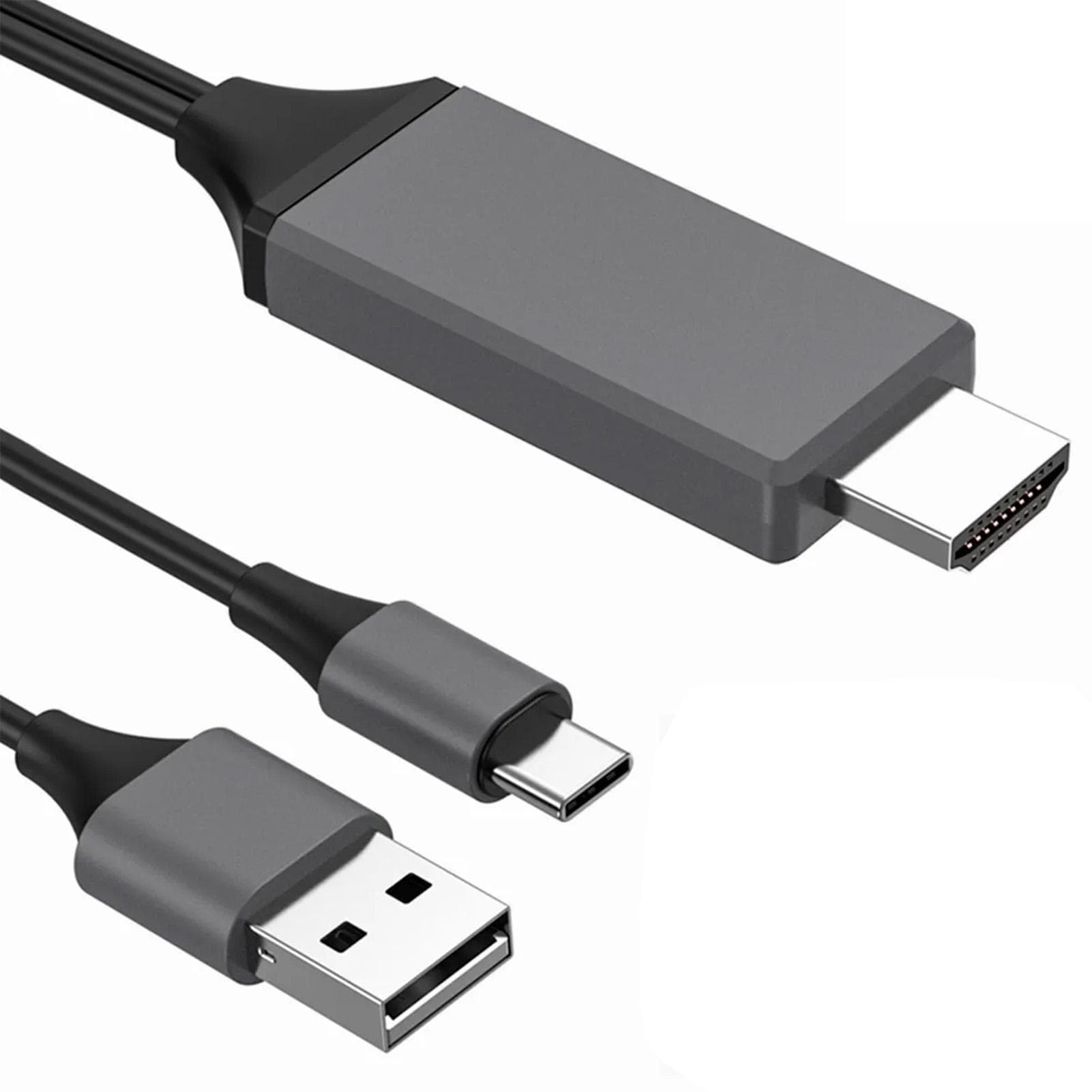 Type C to HD Multimedia Interface Adapter Cable USB Charging Audio Video Converter Cord 2 Meter