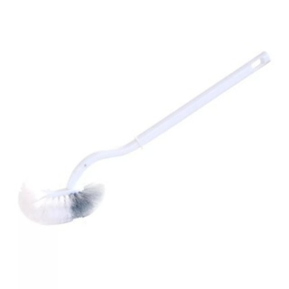 Ergonomic C-Type Head Toilet Brush with Long Handle - Manual Deep Groove Cleaning for Bathroom, Toilet, Kitchen, Bedroom, Car - Reusable, Portable white