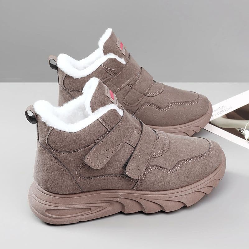 Winter Women's Shoes, Cotton Shoes, High Top with Thick Fleece, Warm Snow Boots, Flat Bottom, Anti Slip, Middle-aged and Elderly Shoes 40