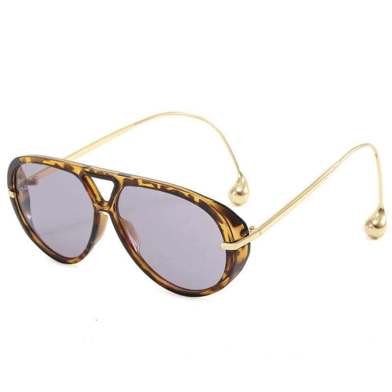 Luxury Brand Designer Oversized Pilot Sunglasses For Women Men Vintage Punk Double Bridge Eyewear Trendy Sun Glasses As The Picture