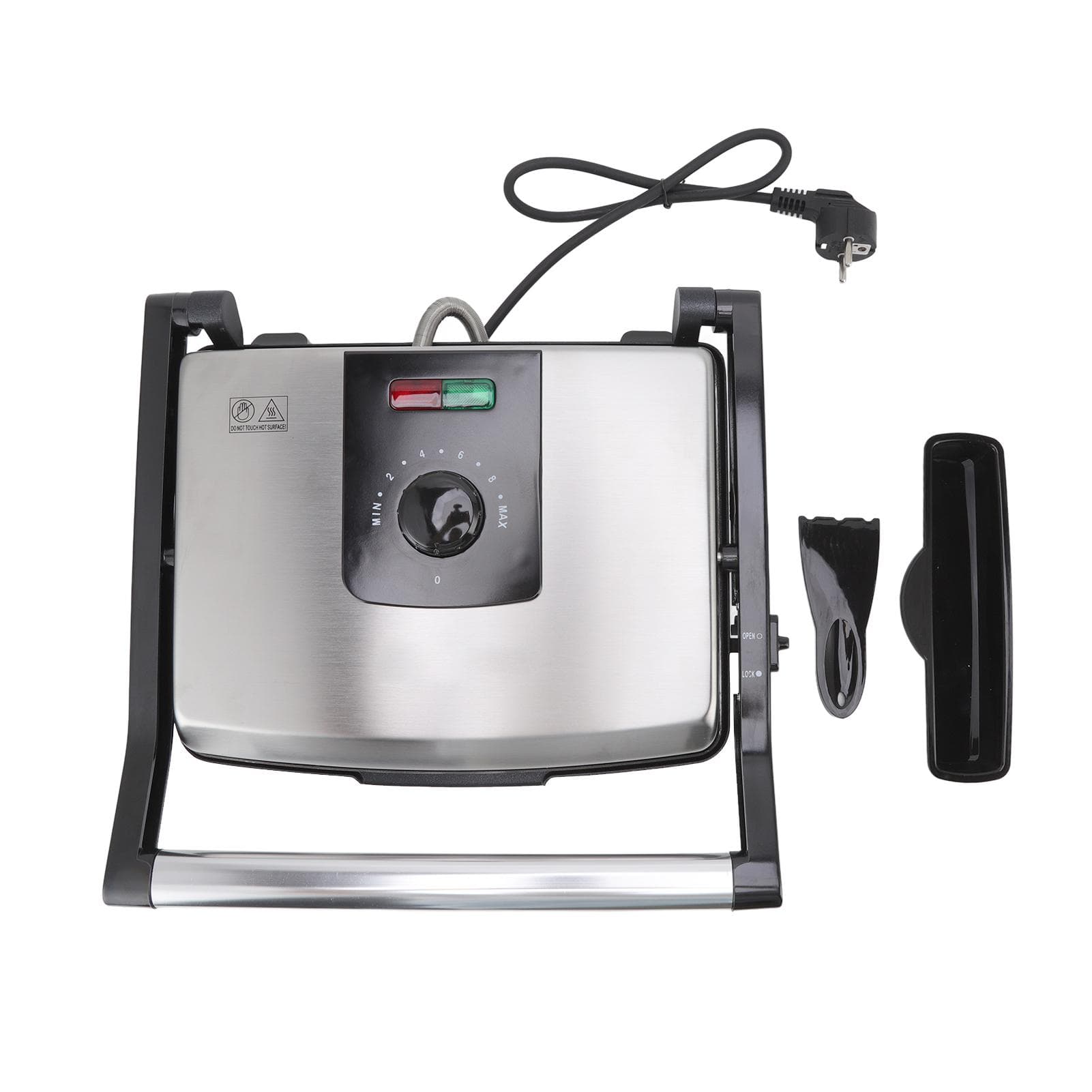 Electric Grill 2000W Stainless Steel ABS Househould Steak Sandwich Bread Meat Two Sided Roast L