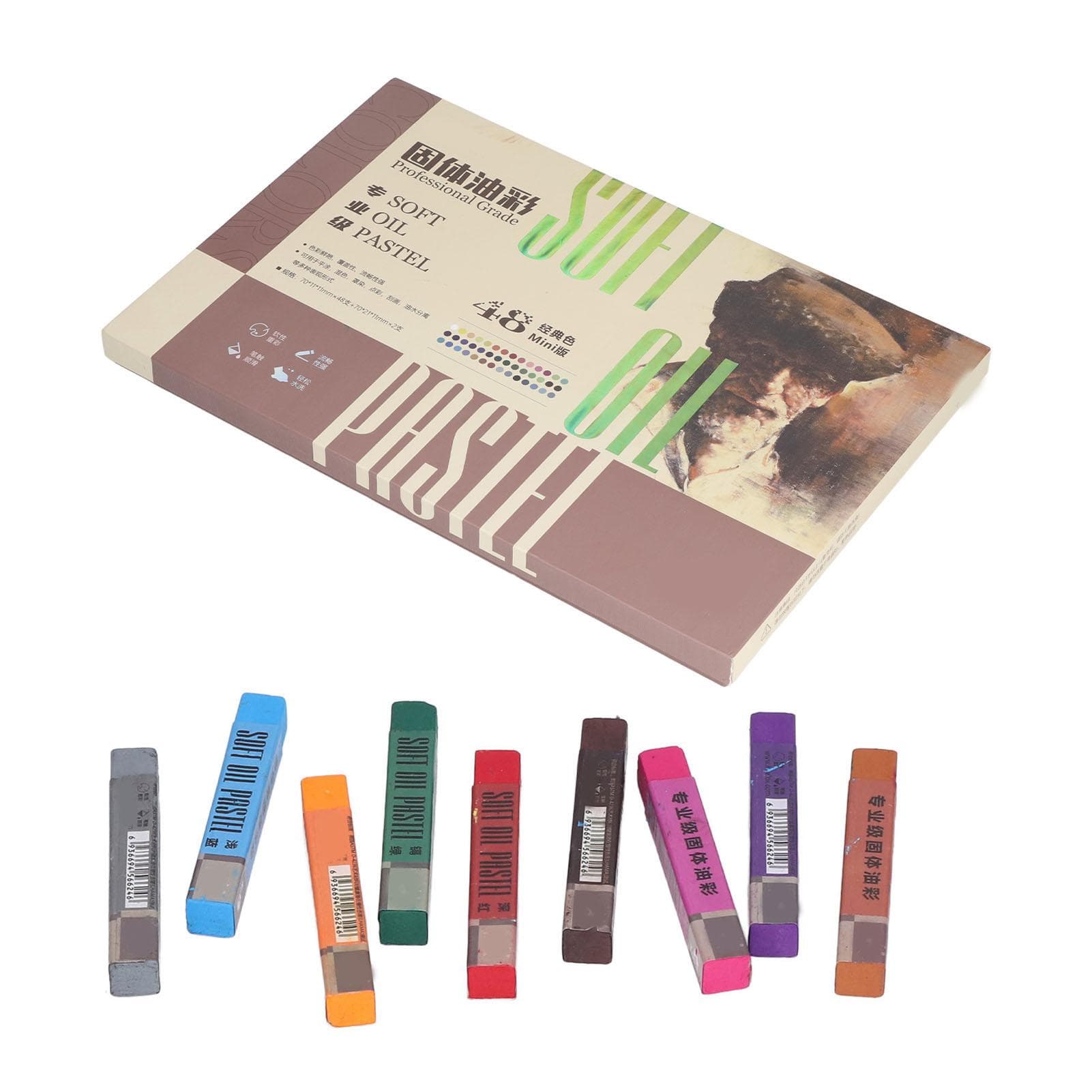 50pcs Oil Pastels Vivid Colors Soft Glossy Safe Attractive Decorative DIY Making Coloring