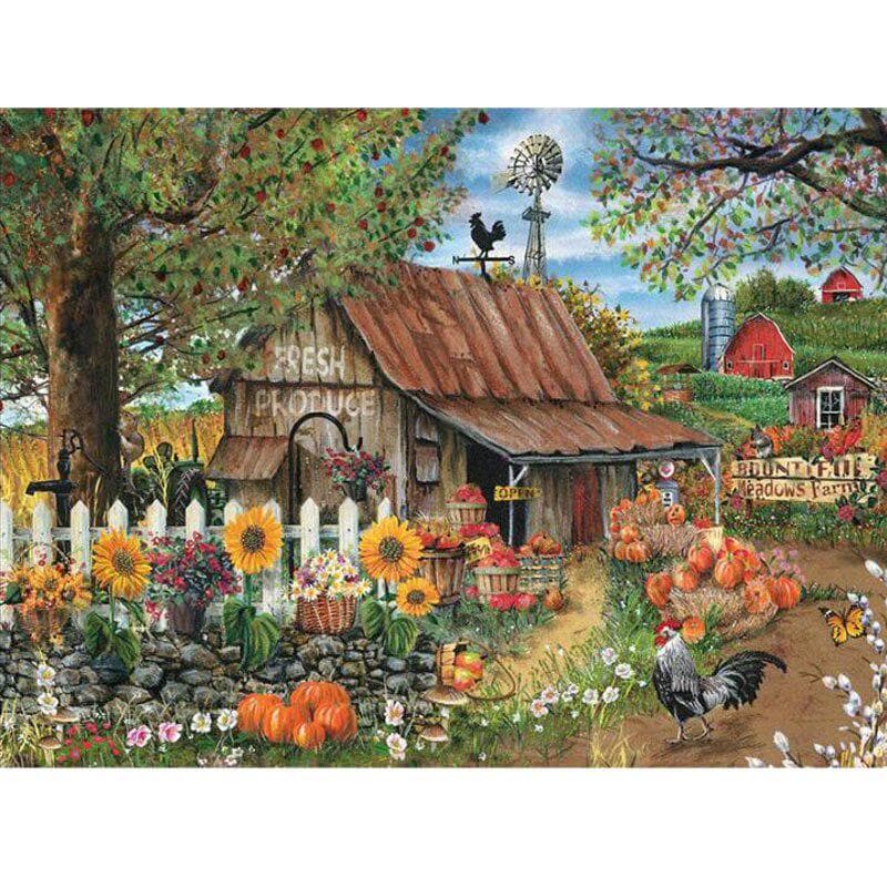 Diamond Painting Pattern Fresh Farm House Garden Diamond Embroidery Cross Stitch Mosaic Bead Kits 20X30CM