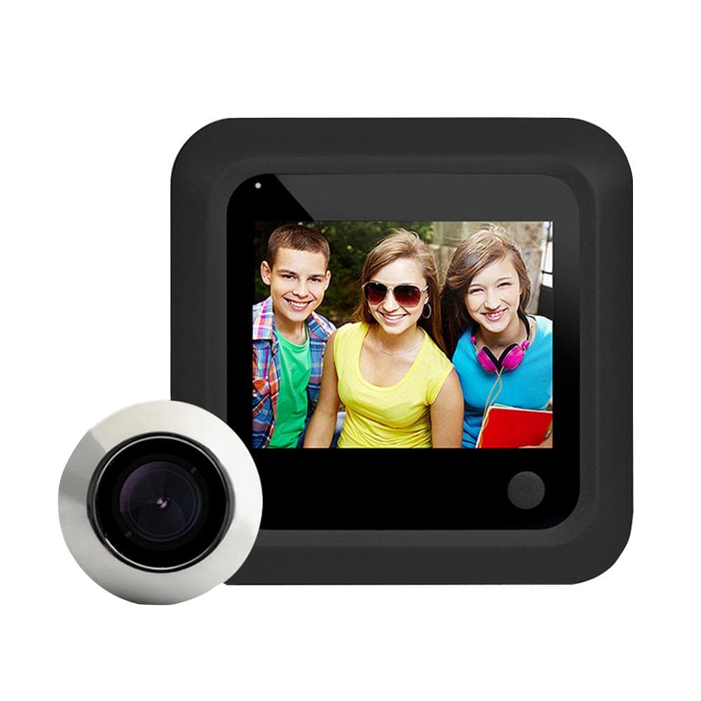 2.4 Inch Video Doorbell 145 Degree Peephole Viewer Video Eye Door Bell Smart Home Outdoor Camera black