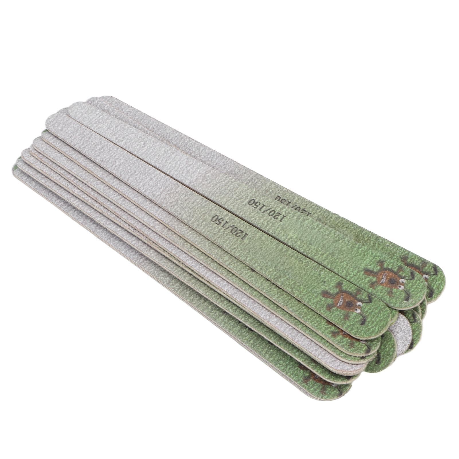 20pcs Nail Buffering File Washable Reusable Double Sided 120150 Grit Nail File Manicure Tool Green