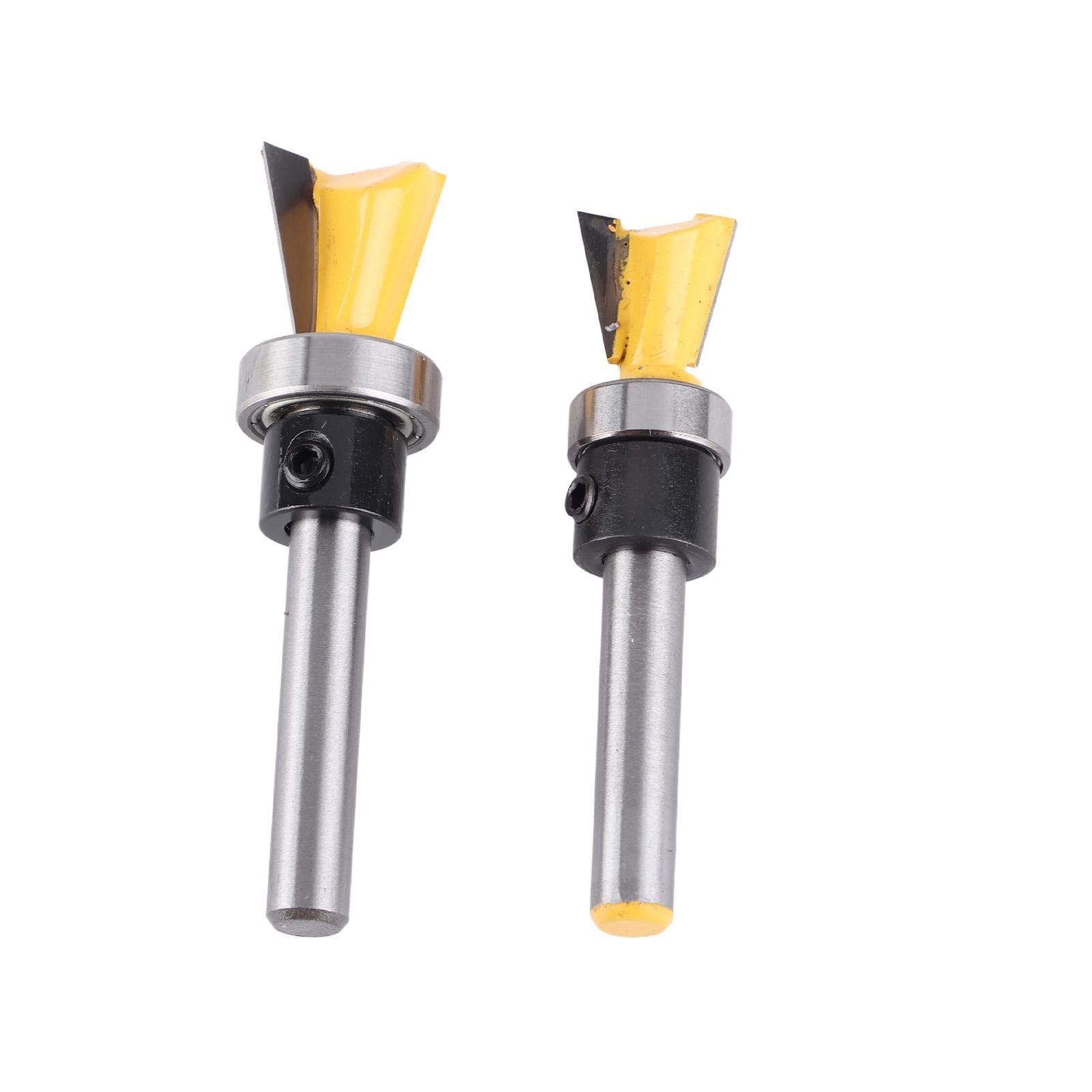 2PcsSet Dovetail Bit Joint Router with Bearing Woodworking Milling Cutter 14in Shank