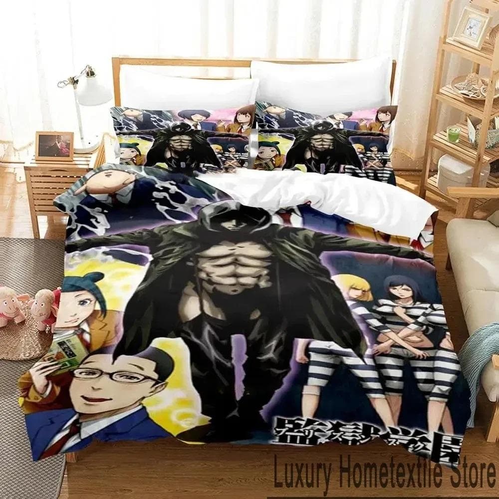 3D Anime Prison School Bedding Set Duvet Cover Bed Set Quilt Cover Pillowcase Comforter king Queen Size Boys Adult Bedding Set 70x133cm 2pcs
