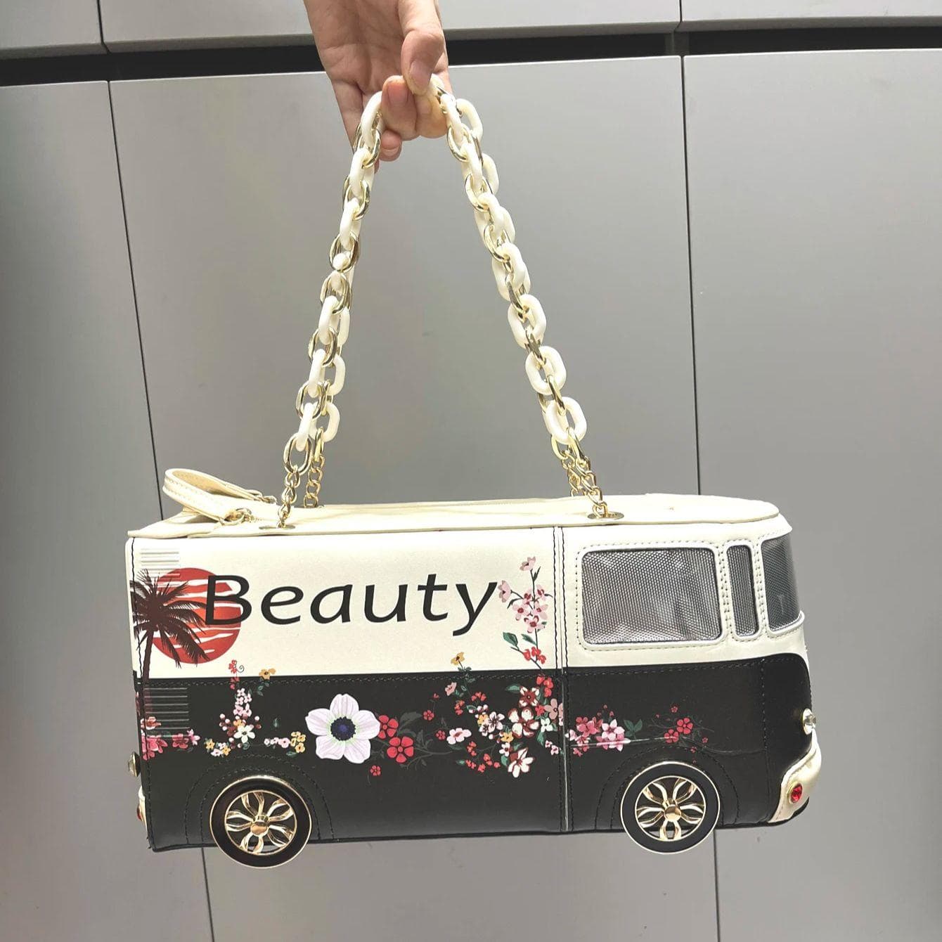 Luxury Designer Bags and Bags Funny Bus Shape Bag PU Leather Women's Evening Bag Wedding Party High Quality