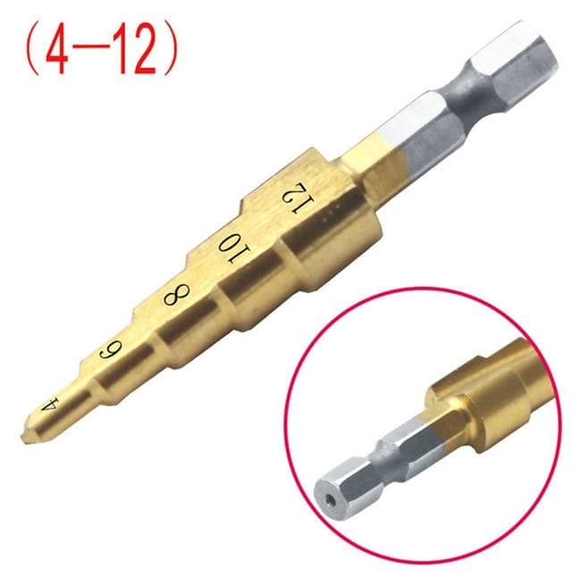 Pagoda Shape Hole Cutter Metric Spiral Flute 4-12/20/32mm HSS Steel Cone Drill Bit
