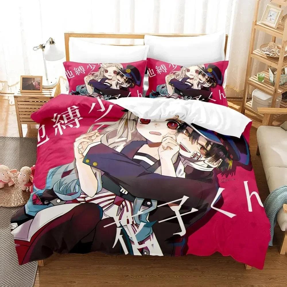 Fashion 3D Printing Anime Toilet-bound Hanako-kun Bedding Set Duvet Cover Sets Comforter Bedding Double Size Adults Kids Gift EU Single 135x200cm
