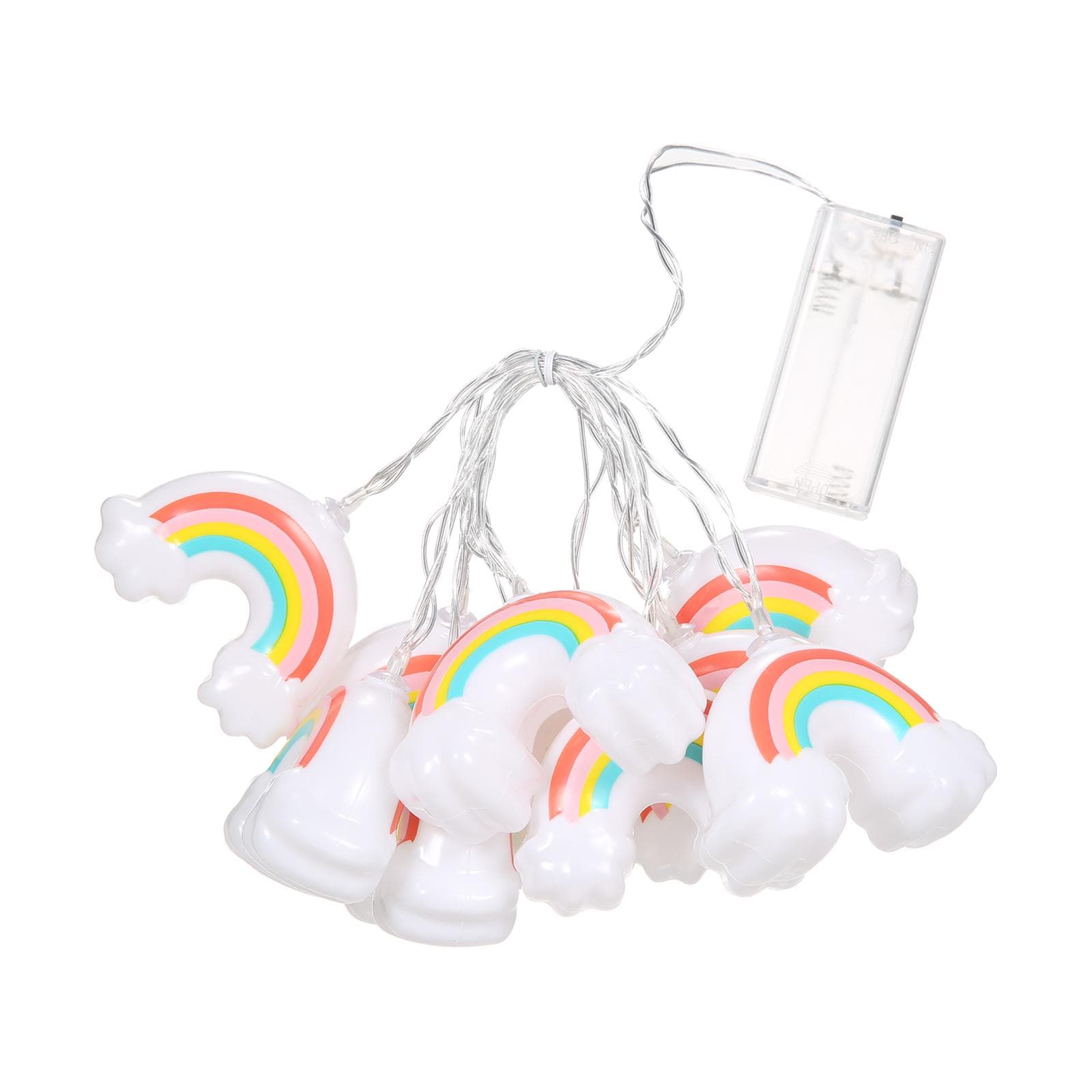 10FT 20LED Rainbow String Lights Christmas Decorative Fairy Lights LED Hanging Lights Always On & 1.5m