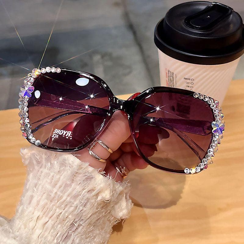 NEW HD Diamond Sunglasses Women UV400 Vintage Sun Glasses Fashion Ladies Driving Eyewear Trendy
