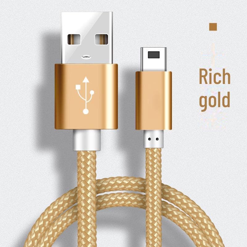 T-port Mini USB Cable for Elderly Phones, MP3/4, Cameras, Dash Cams, and Navigation Devices 3 meters