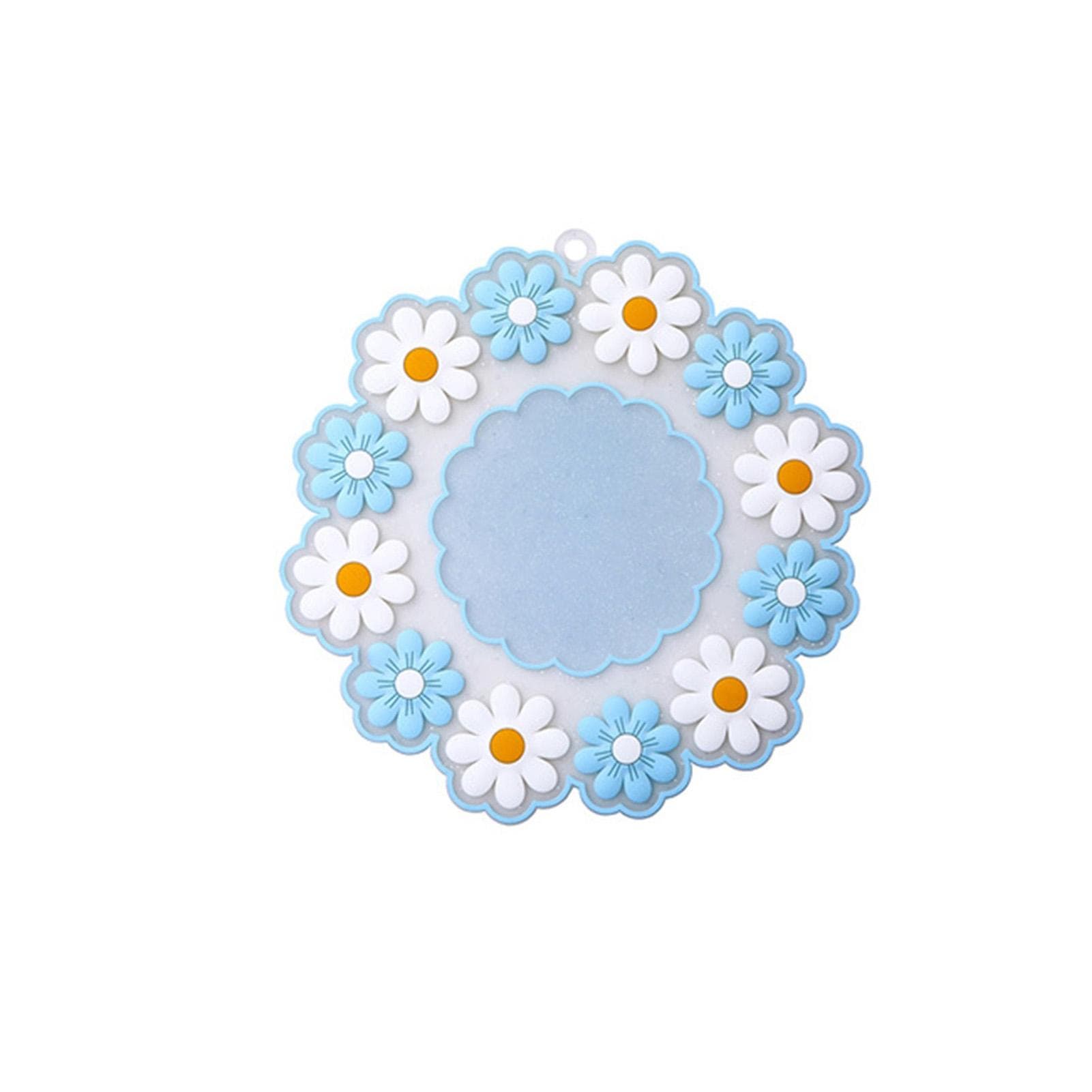 Heat Insulation Cup Mat Waterproof Grease Proofing Silica Gel Blue Daisy Heat Insulation Cup Pad