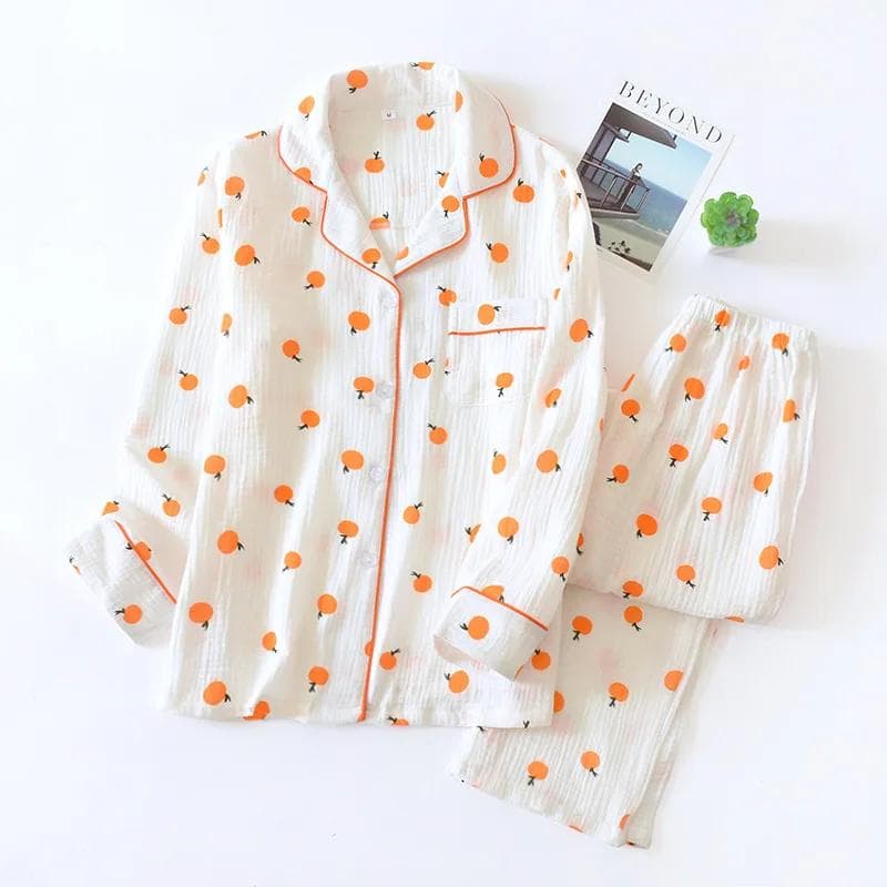 New Spring and Autumn Ladies Pajamas 100% Cotton Long-sleeved Home Wear Purple Lavender Simple Pajamas Set Women Plus Size XL