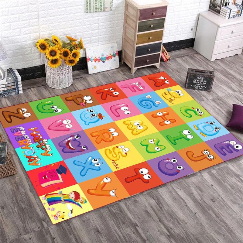 Planetary Numbers Cartoon Area Rug Rectangular Carpet for Living Room Bedroom Dining Home Decor Non-Slip Washable Child Play Mat 80x120cm