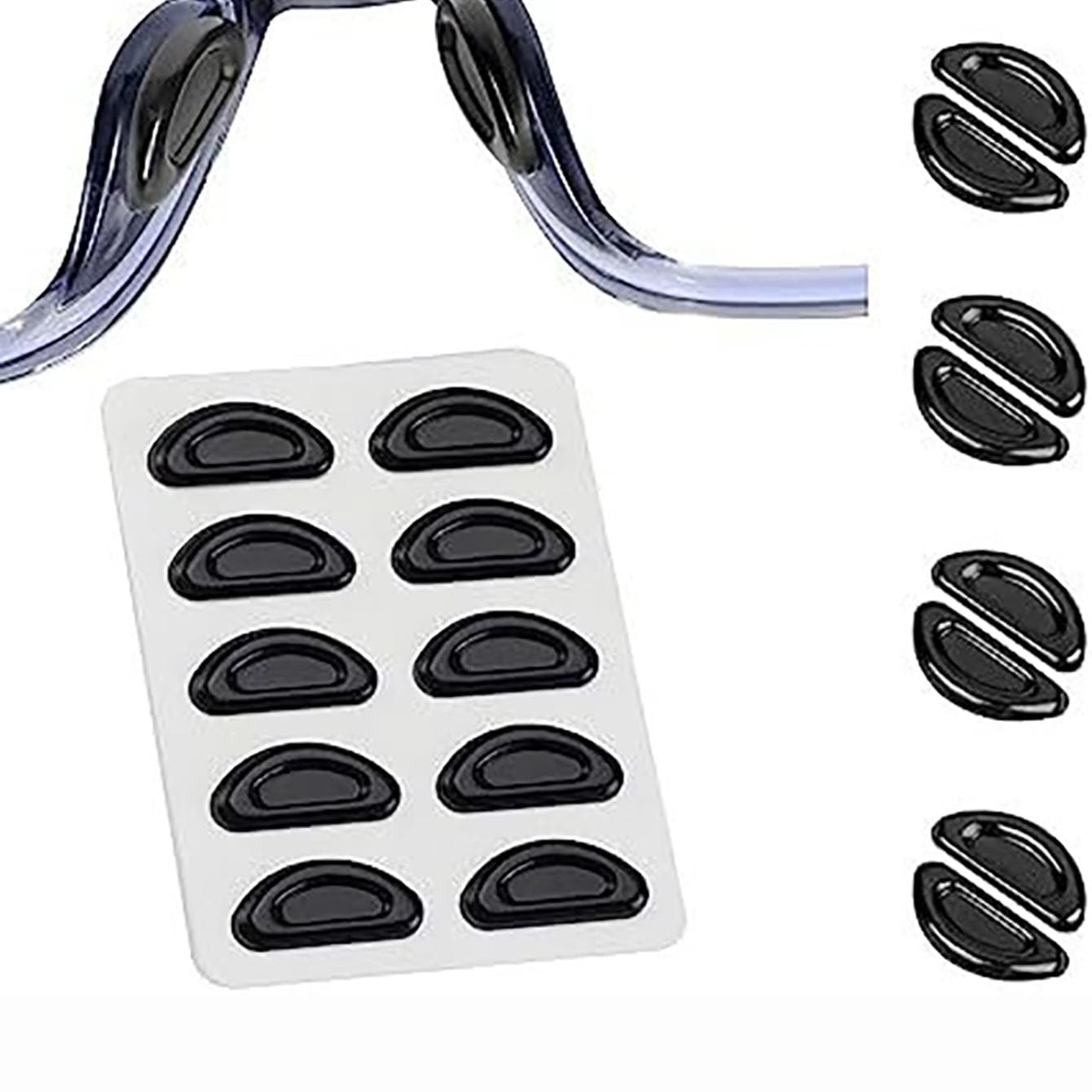 5 pairs/set Eyeglasses Anti Slip Nose Pads Soft Silicone Adhesive Glasses Nose Pads For Plastic Frame Glasses Sunglasses black