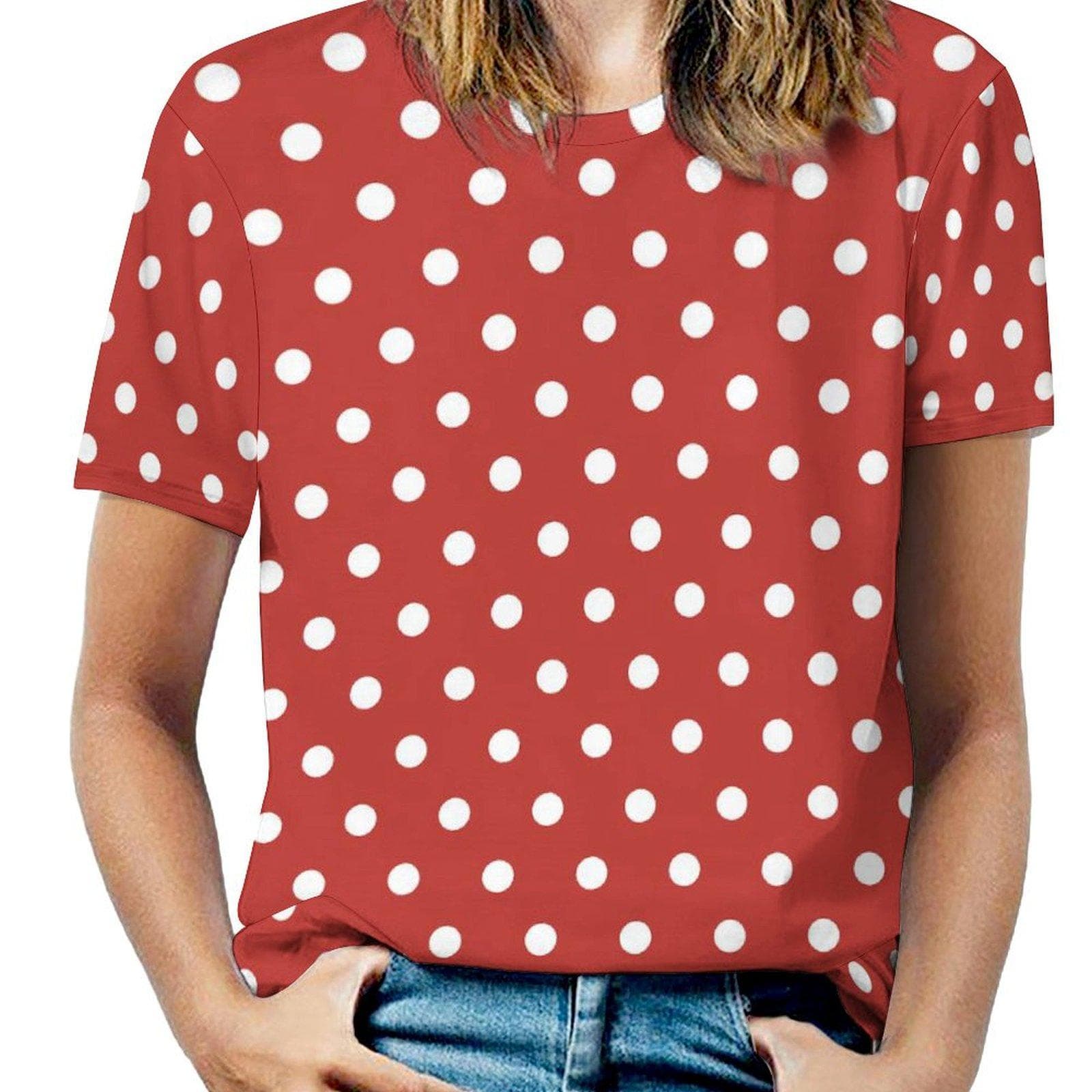 Black White Polka Dots T-Shirt O Neck Retro Print Oversized T Shirts Short Sleeve Street Style Tees Women Beach Design Tops 6XL